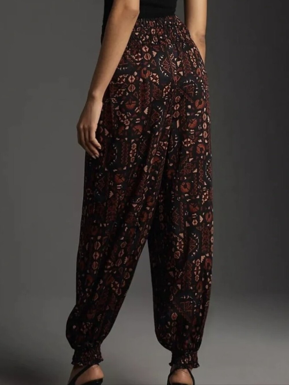 XXS-M Anthropologie Abstract Aztec Print Elastic Waist Harem Pants - Picture 5 of 14